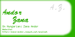 andor zana business card